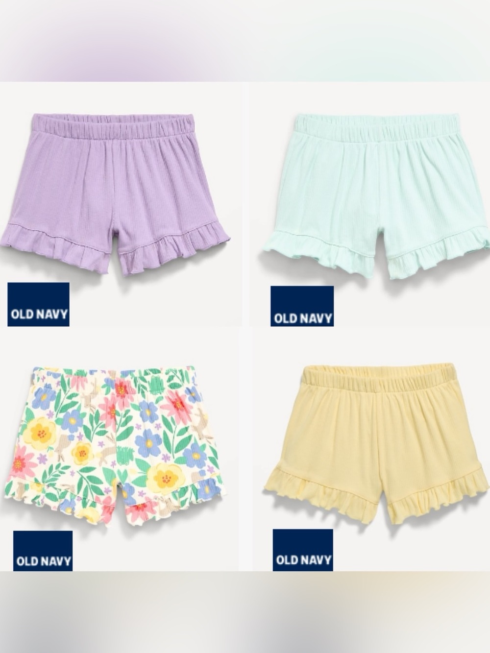 Old Navy Ribbed Ruffled Shorts for Toddler Girls lot 3T